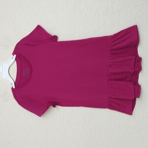 3/$20🌟 Spotted Zebra Magenta Peplum Hem Short Sleeve T-Shirt Dress Large (10)